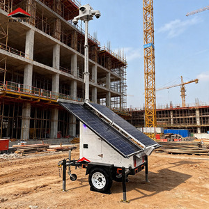 Mobile 3*400W Monocrystalline Panel Solar Powered Trailer MPPT 60A for Remote Area Desert