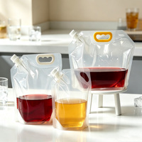 Pochettes souples pliables portables en plastique avec bec verseur pour stockage de liquides (huile, bière, jus, boisson) – Format gallon