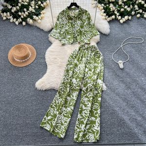 Conjunto de Dos Piezas para Mujer, Estilo Salty, Moda Madura, Holgado, Cintura Alta, Pantalones Anchos y Camisa Casual, 2026 - Product Image 3