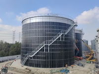 Digesteur anaérobie en acier boulonné de 10 000 m3, réacteur CSTR, installation de digestion anaérobie, système de biogaz