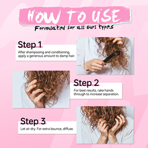 Lotion Coiffante Sans Rinçage, Conditionneur pour Boucles, Rehausseur de Boucles, Hydratant Capillaire Personnalisé Marque Privée, <span class=keywords><strong>Crème</strong></span> Définissante pour Boucles pour Hommes et Femmes - Product Image 5