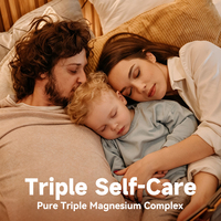 Capsules de complexe triple de magnésium pur, 400 mg de magnésium élémentaire par portion, 60 unités