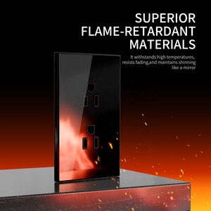 Vàng grey gương Glass Bảng điều chỉnh Mexico tiêu chuẩn Mỹ ổ cắm cắm 118*75 Mét tường Ổ cắm chuyển đổi trắng đen - Product Image 3