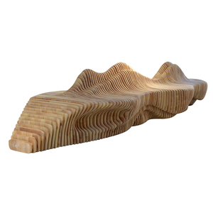 Y677-Silla de Arte de Banco público grande de aire en lonchas de madera para centro comercial de hotel o área de jardín - Product Image 1