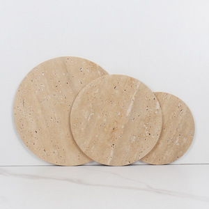 Bandeja Decorativa Plana Multifuncional de Mármol Travertino <span class=keywords><strong>Natural</strong></span>, Estilo Art <span class=keywords><strong>Deco</strong></span> Clásico de Lujo con Logotipo Personalizado STONEKOCC - Product Image 1