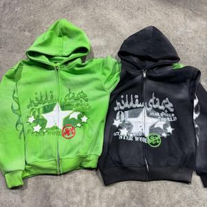 Sweat à capuche vintage surdimensionné personnalisé de haute qualité, lavage à l'acide, fermeture éclair, pour impression numérique, tissu en molleton français, délavé au soleil, sweat à capuche pour homme - Product Image 1