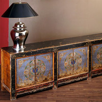 Fait à la main Maison salon meubles peints console Meuble TV gris antique salle à manger en bois buffet