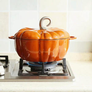 Pumpkin Enamel Cast Iron Cookware Sets Mini Dutch Oven Belly <strong>Pot</strong> Set Enameled <strong>Stew</strong> <strong>Pot</strong> Soup <strong>Pot</strong> for Braising Baking Home - Product Image 2