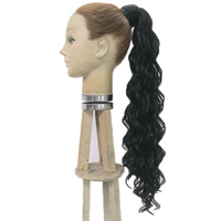 Nouveautés : Perruque synthétique en fibre haute température de 20 pouces, longue, à enrouler, effet vague corporelle, extension de cheveux en queue de cheval