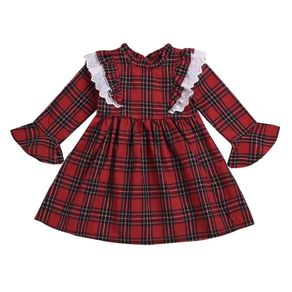 Pasgeboren Baby Girl Fall Leuke Kleding Meisjes Plaid Jurk Mode Kinderen Party Jurken