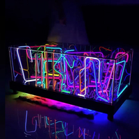Mesa Iluminada Compacta y Fácil de Mover LiqVis con Logotipo Personalizado, Efectos de Cambio de Color, Luz LED de Neón, Cabina de DJ para Fiestas y Espectáculos en Clubes