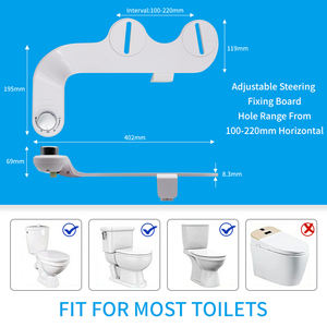 Bidet Ultra-Mince pour Salle de Bain, Fixation de Bidet CUPC à Buse Auto-Nettoyante, Eau Froide, WC Bidet ABS pour Lavage Avant/Arrière - Product Image 4