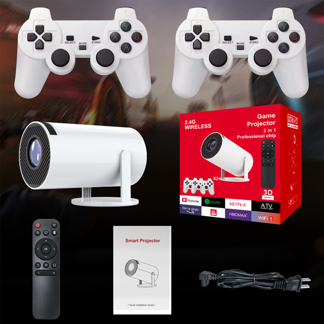 720P Gaming Projector Built in 20000 Games 150 ANSI Portable Projector with Games WIFI6 BT Function Projector Game Console