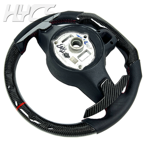 Volante Deportivo de Cuero y Fibra de Carbono Compatible con <span class=keywords><strong>Mercedes</strong></span> Benz W205 W213 Clase C E GLC CLE GLE E300 C260 350 - Product Image 6