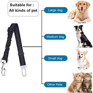 Correa de nailon con hebilla de 13-23 pulgadas, doble cinturón de seguridad ajustable, ecológico, arnés de seguridad para perros, correa de sujeción con gancho y clip para <span class=keywords><strong>coche</strong></span> - Product Image 4