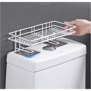 Modern Hotel Bathroom <b>Corner</b> Rack Zinc Alloy Countertop Mounted Punch-Free Finishing Toilet Storage Rack - Product Image 3