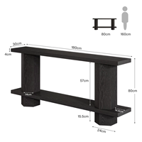 Table console moderne en bois d'ingénierie durable de 71 pouces avec rangement pour salon et entrée - Meuble de maison