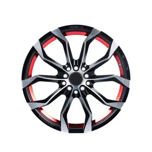 Personenauto Banden 14 15 Inch 114.3/100 Pcd 67.1/73 Et Black Machine Gezicht Legering Auto Velg