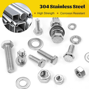 304 Stainless Steel Hex Bolt Set 224 Pcs M3 M4 M5 M6 M8 M10 M12 Nuts Washers Assortment Kit Standard Grade A DIN 933 - Product Image 3
