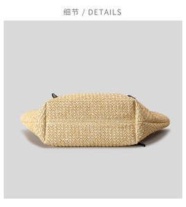 <span class=keywords><strong>Sac</strong></span> fourre-tout de plage en jonc de mer tressé, grande capacité, couleur unie, personnalisable, style mexicain, pour femme, nouveau modèle - Product Image 4