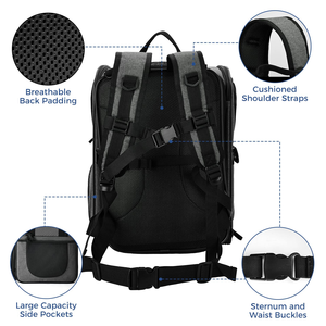 Hot Sale Grey Oxford Waterproof Portable Outdoor Travel Bag for Dogs or <b>Cats</b> Breathable Pet <b>Backpack</b> with Lock Zipper Top Seller - Product Image 4