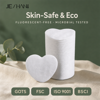 Tampons démaquillants jetables en coton pur à trois couches, en forme de cœur, pour un nettoyage facial en profondeur, à prix d'usine