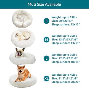 Luxuskratzbett rund waschbar Donut und Hundebett flauschig beruhigend sich selbst wärmendes Bett Schlaf - Product Image 6
