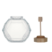 Pots de rangement en verre polygonaux avec dipper, récipients de vidrio personnalisés de différentes tailles