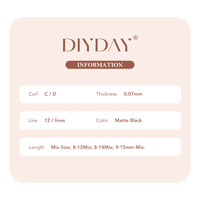 DIYDAY Vente en gros Extensions de cils naturels 8D en forme de W, ondulés à la main, courbure C