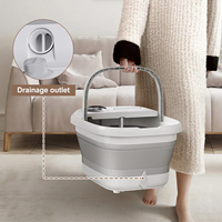 Bain de pieds électrique professionnel pliable, masseur de pieds portable, contrôle de la température 35-48°C, capacité 10L pour trempage des pieds