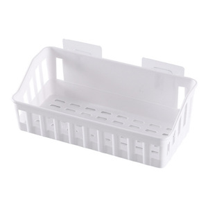 Wall Mounted Bathroom Storage Rack Rectangular PP Material No <b>Drilling</b> Required Minimalist Design For Toiletries - Product Image 5