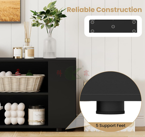 <span class=keywords><strong>Meuble</strong></span> TV moderne en bois <span class=keywords><strong>pour</strong></span> téléviseurs jusqu'à 65 pouces, centre de divertissement avec 8 étagères ouvertes, armoire de rangement universelle <span class=keywords><strong>pour</strong></span> salon - Product Image 5