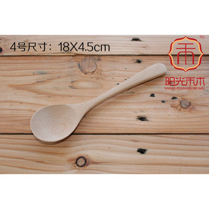 ช้อนไม้ ไม้บีช ทรงตรง สีพื้น สำหรับเด็ก ใช้คนอาหาร - Product Image 5