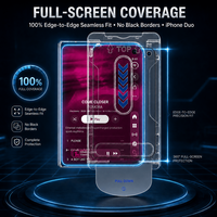 Protection d'écran en verre trempé 9H 2.5D avec applicateur facile pour iPhone DUO