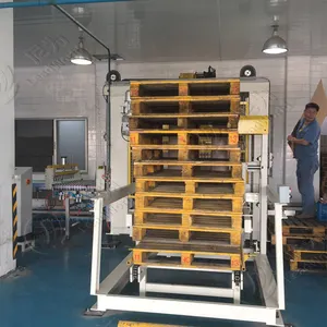 Linea di produzione in scatola di frutta Leadworld Pallet automatico magnetico elettrico impastamento pieno di lattine pallettizzatore