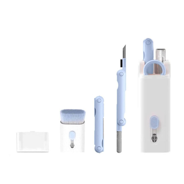 7-In-1 Portable Cleaning Kit for Wireless Earbuds Phone Laptop Keyboard Cleaning Brush for Removing Dust and Dirt