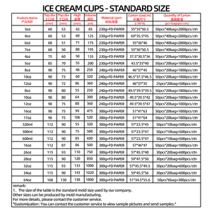 Logo personalizzato 8oz 250ml usa e getta ciotola di carta Kraft per uso alimentare tazza di Yogurt PE coperchi a parete singola per tagliatelle <span class=keywords><strong>gelato</strong></span> <span class=keywords><strong>artigianale</strong></span> - Product Image 6