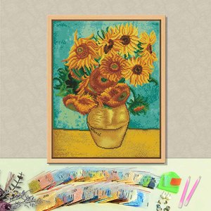 Diamond Art Painting Wall Decor sunflowers Paint Mosaic Art with Crystal Printed Drop Shipping 5D Canvas Diamond Painting Kit - Product Image 1