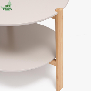 Table basse ovale à 2 niveaux au design moderne, table centrale de canapé, table basse minimaliste à 2 étagères, meubles de salon - Product Image 4