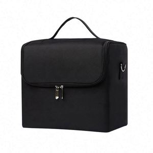 Bolsa de Cosméticos de Tela Oxford de Poliéster Impermeable al por Mayor, Estuche de Maquillaje Profesional de Gran Capacidad, Neceser de Viaje Transfronterizo - Product Image 1