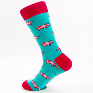 Chaussettes en coton 200N pour hommes, motif animaux de la ferme (mouton, vache, <span class=keywords><strong>cochon</strong></span>), fantaisie, décontractées, thème pastoral, cadeau - Product Image 3