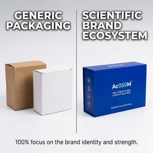 Professional Custom <b>10</b>-Vial Folding Packaging Box with Scientific Molecular Branding & Internal Tray for Peptide Vials - Product Image 4