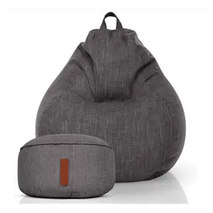 Grand Pouf gris, grand Pouf, canapé, Pouf intérieur en forme de poire, énorme Pouf de canapé, fournisseur