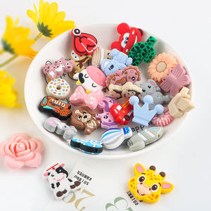 Kovict sans BPA bijoux à bricoler soi-même sucette chaîne cadeau accessoires Animal dessin animé fruits forme perles focales breloques en Silicone pour stylos - Product Image 2