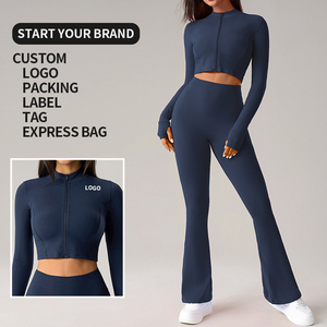 Set Yoga Personalizzati con Logo, Reggiseno Sportivo <span class=keywords><strong>per</strong></span> Donne, Set Fitness, Abbigliamento Sportivo da Palestra, Completi Yoga <span class=keywords><strong>per</strong></span> Donne - Product Image 3
