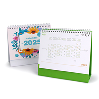 Calendrier de bureau au design nouveau, personnalisé, imprimé, à spirale, décoration de bureau, calendrier de bureau