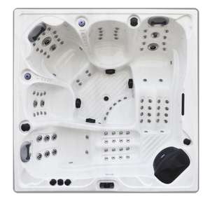 อ่างน้ำร้อนกลางแจ้งแบบตั้งพื้น 3 ที่นั่ง รุ่นโมเดิร์น ยี่ห้อซันแรนส์ พร้อมระบบควบคุมอเมริกา บาลโบ  แบบผสมผสานการนวด  โครงอะคริลิก  พร้อมระบบระบายน้ำ - Product Image 3