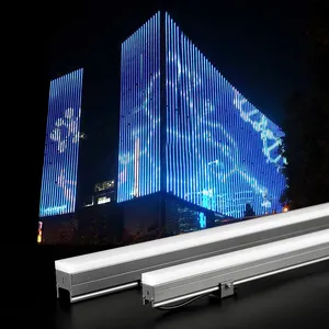 Programable DMX RGBW LED acrílico sistema de iluminación lineal construcción fachada IP65 tira de luz impermeable al aire libre