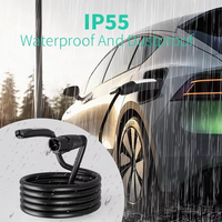 Câble de recharge pour voiture électrique Tesla de 18 pieds (5 m) avec prise de charge NACS, pour connecteur mural 48A 250V Gen 3 RCB LED noir