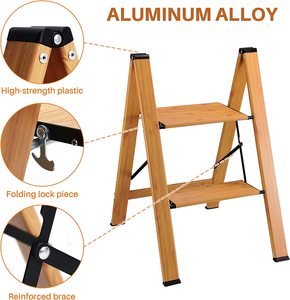 Nhôm bước Thang gấp bước phân 2 bước, nhiệm vụ nặng nề nhẹ chống trượt di động đóng mở không gian sav - Product Image 5